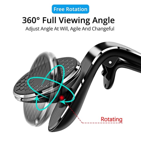 Magnetisk bilholder med luftventil, rotationsmontering til Xiaomi Redmi Huawei Samsung GPS Sliver