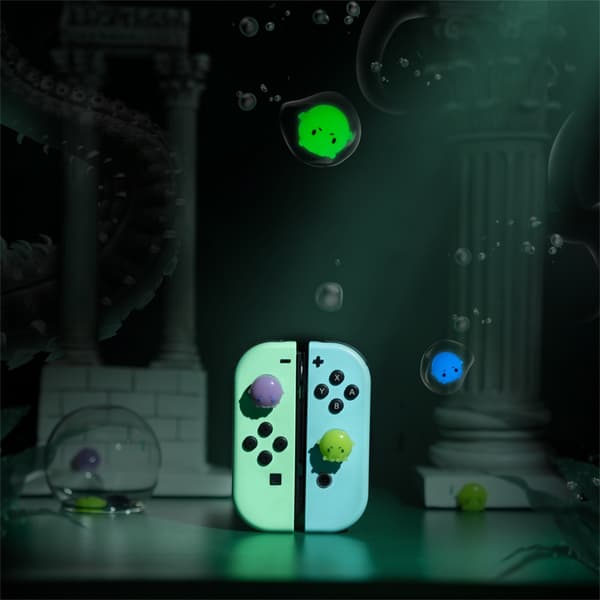 Luminous Angel Ghost Silikon Mjukt Thumb Stick Greppkåpa Joystick Skyddsskydd För Switch OLED NS Lite Joy-con Thumbstick Fodral E