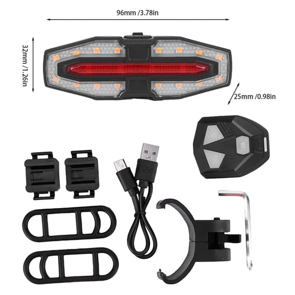 USB-uppladdningsbart vattentätt LED-bakblinkers för M365 Pro 2 MI 4 elscooter Update Model