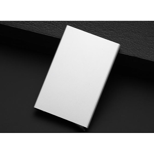 Card holder with RFID Safe Protection Aluminum compartment Smart Wallets Silver
