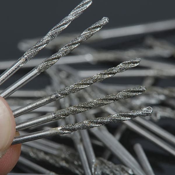 10-delt 0,8-3 mm diamantbelagt spiralborsæt HSS-spids massive bits til jadebearbejdning 1 mm  10 pcs  Round shank