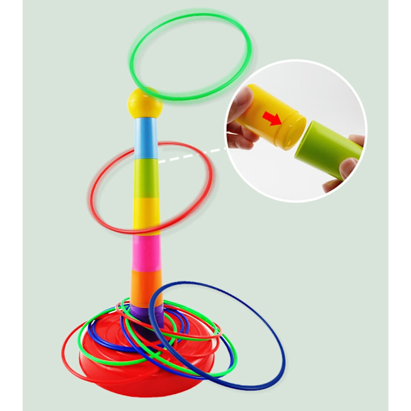 Børn Kast Circle Game Ferrule Stablet Legetøj Sjovt Indendørs Udendørs Forælder-Barn Interaktive Circle Layers Tidlig uddannelse gave 2xTower 30xRings