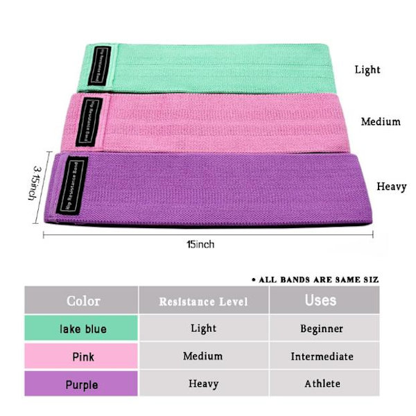 Hip Trainer Resistance Bands Exercise Bands 3 Pack