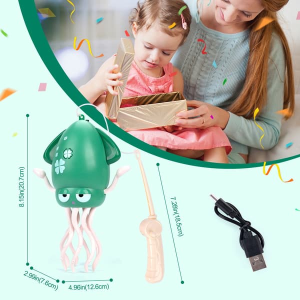 2025 Interactive Dancing Squid Toy for Toddlers - Light, Music & Tummy Time Fun Present Yellow with box