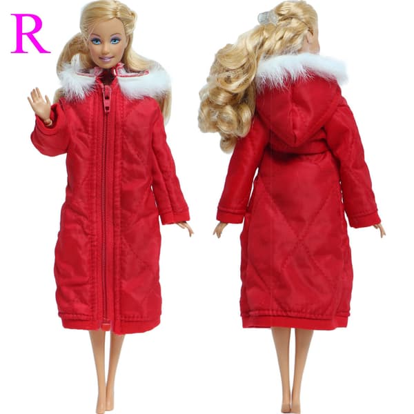 Högkvalitativ fin lång kappa bomullsklänning kjol vinterkläder varma kläder för 30 cm dockjacka tillbehör barn babyleksaker NO DOLL 9