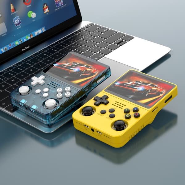 R36S Retro Handhållen Videospelskonsol Linux System 3,5 tums IPS-skärm R35s Plus Portable Pocket Yellow 64G