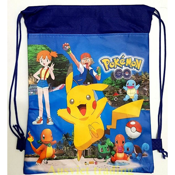 Pokemon GO Piakchu  Gymväskan Gymnastikpåse Model 3