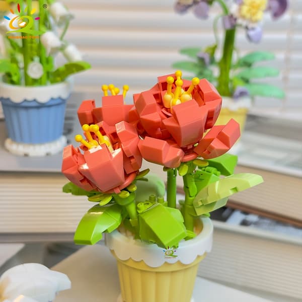 HUIQIBAO MOC Eternal Bouquet Micro Building Blocks - DIY Blomstermodell för heminredning och barn NO.22 with box