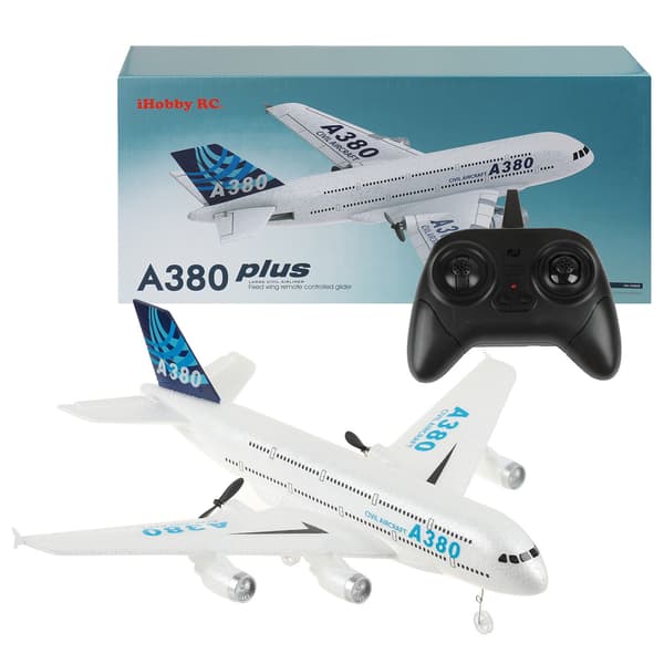 A380 Flygplan Airbus RC Flygplan Skumleksaker 2.4G Glide Fastvingade RTF Flygplan Utomhusleksaker Drönare Modell Lätt Flygande Barnpresent 3CH Red