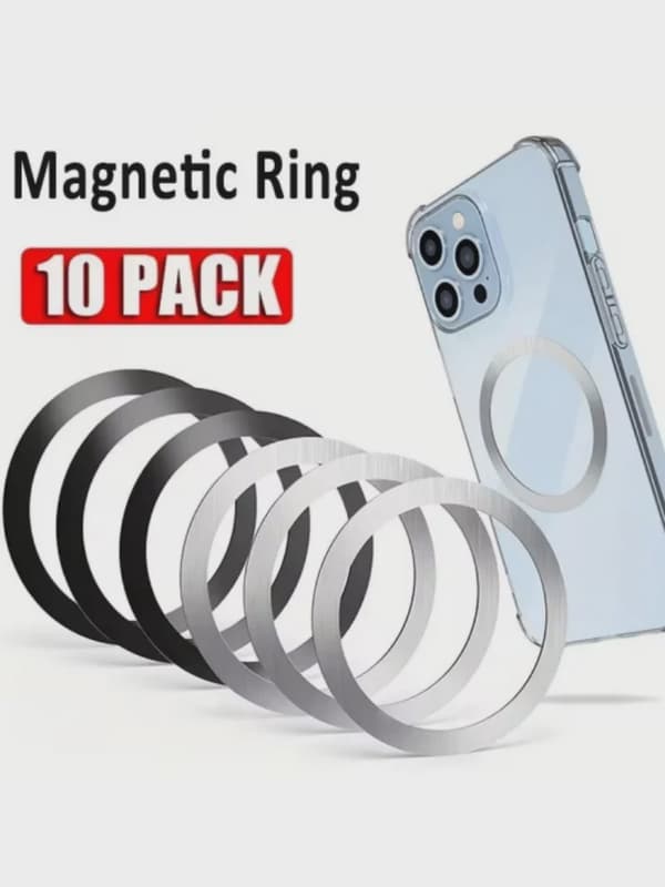 Magnetisk metalpladering i rustfrit stål til Magsafe trådløs oplader til bil og telefon Silver-A 5Pcs