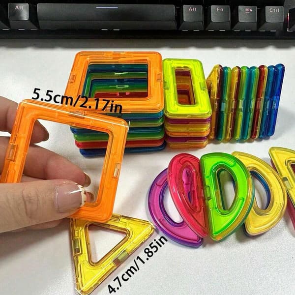 Magnetiske byggeklodser - Medium STEM byggelegetøj til læring og uddannelse Medium Size 84pcs