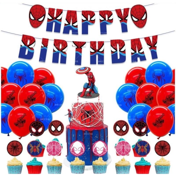 Spider Man Barnkalas Ballongbåge - Happy Birthday party