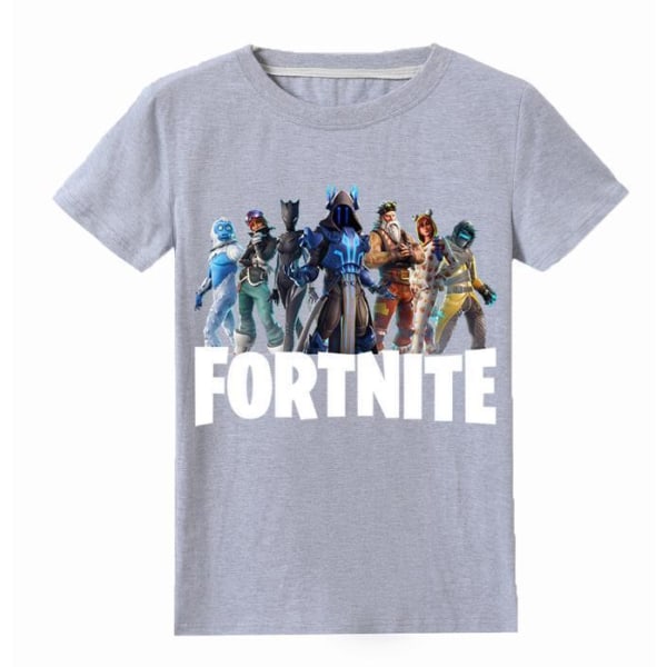T-shirt med Fortnite Print 4 størrelser størrelse 150 til børn Grey
