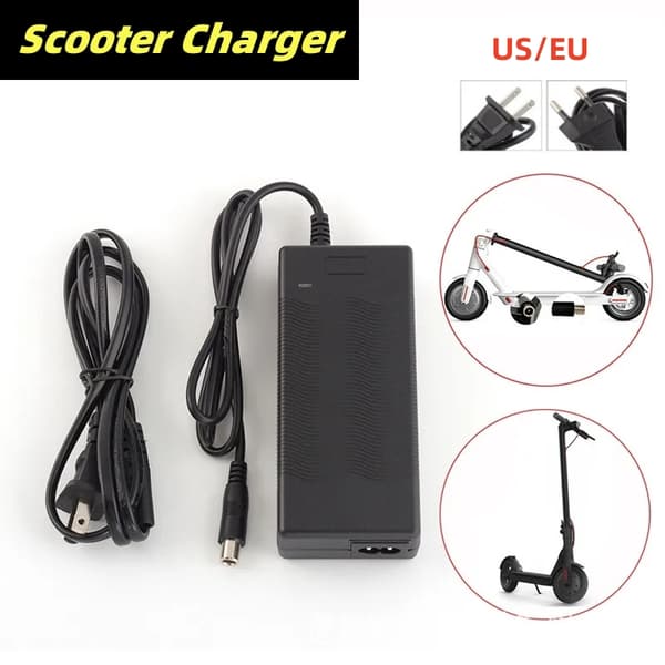Scooter-oplader til Ninebot ES1 ES2 ES4 E22 E25 F20 F40 42V 2A batteriadapter til Xiaomi M365 1S Pro2 elektrisk scooter EU Plug