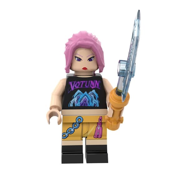 Ny produkt Kpop Devil Hunter Mini Actionfigur Byggstenar Leksak Anime Kringutrustning Skrivbordsdekoration Samling Julklapp 5