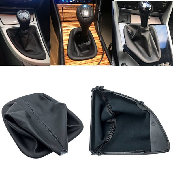 Læder gearstangsknap Gaiter Boot Cover Frame Lever Shifter Krave Til BMW E36 3-serie E30 E34 E39 E81 E82 E87 E88 For E36