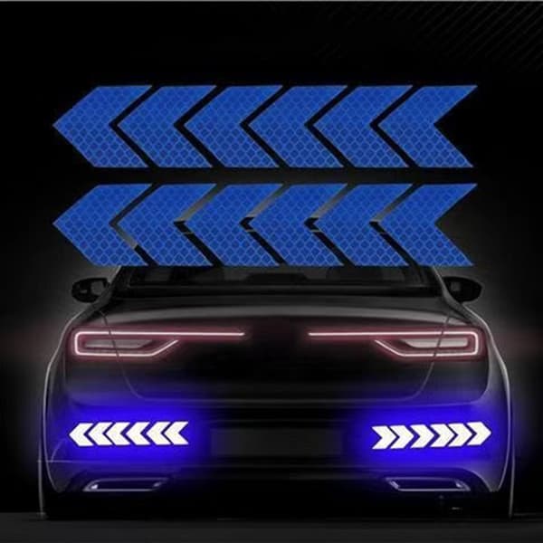 12 st/set reflekterande skylttejp varningstejp säkerhetsdekaler för bilstötfångare bagageutrymme reflektor risktejp motorcykeltillbehör Blue
