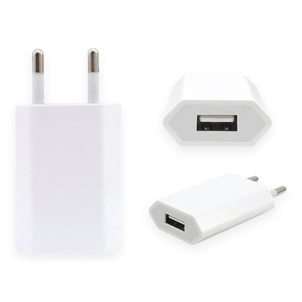USB-strömadapter från 230V till 5V USB Typ A ho 1A, 5W iPhone