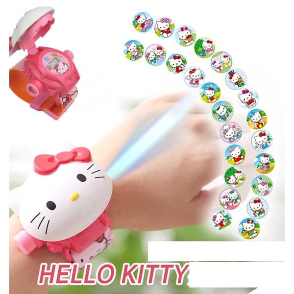 Hello Kitty clock with projector function 24 slide show Christmas gift