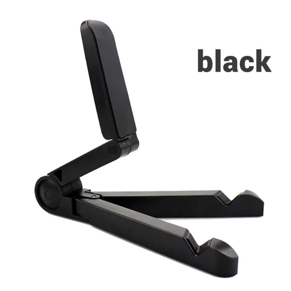 Universal foldbar tabletholder, bærbar plastholder til iPad Air Pro og mobiltelefoner black