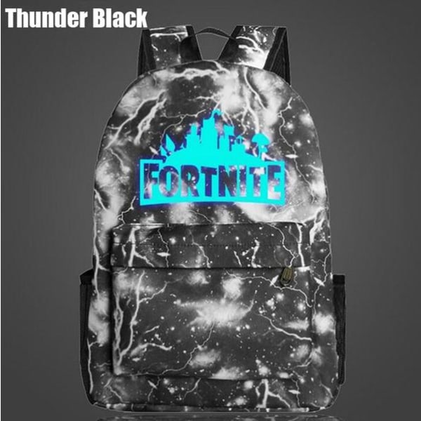 rygsæk Fortnite Night Luminous skoletasker lyser i mørket Black