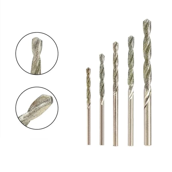 5/10-delt diamantbelagt bor 0,8 mm-4,0 mm mikro HSS spiralbor til fliser, sten, marmor 5 pcs 1.0-2.0 mm