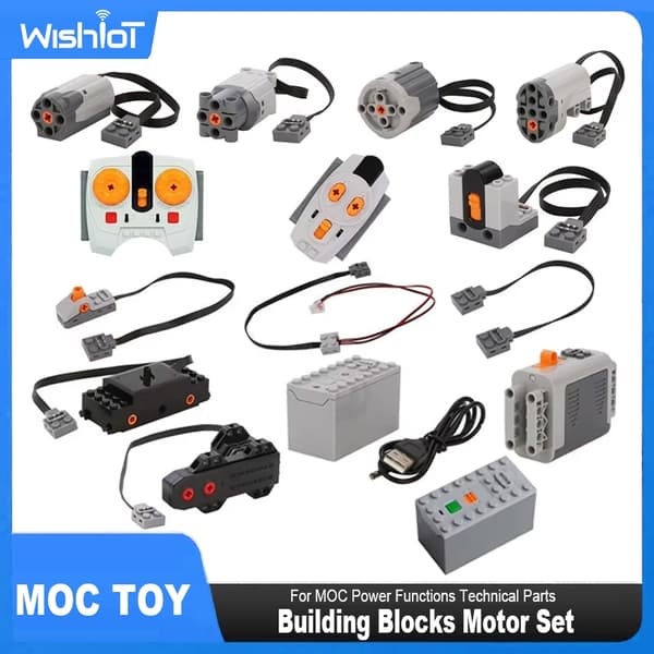 Tekniska MOC Power Funktioner Servo delar Train Buggy M Motor 8883 Modifierad IR Remote Power Group Set Lithium Battery Box 9686 Control Switch 8869