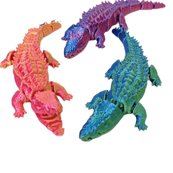 3D-tryckt krokodildekor - Minidjurleksaker för kontor, trädgård och heminredning H Size 21CM