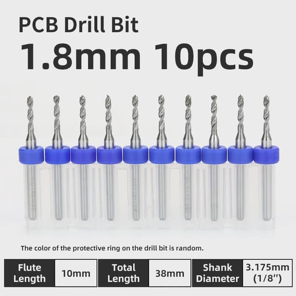 LUFEICNC 10-delte 1,1-2,0 mm mikro-PCB-borehoveder i wolframstål til printkort PCB 1.3 mm 10 pcs