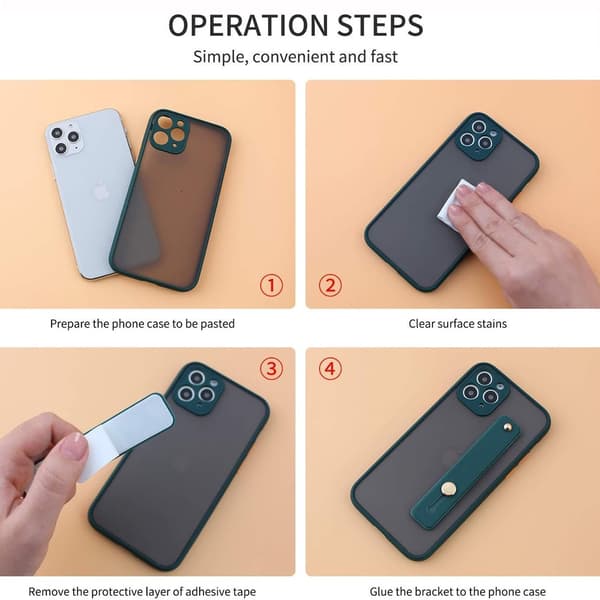Universal håndledsfingergreb telefonholder stativ til iPhone Xiaomi mobiltelefon White