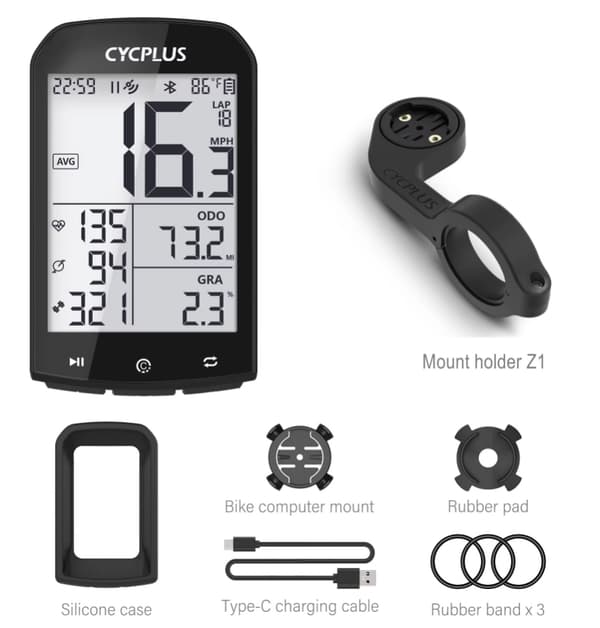 CYCPLUS M1 GPS-cykeldator Cykelhastighetsmätare Bluetooth 5.0 ANT+ för Garmin Zwift Bicycle computer M1