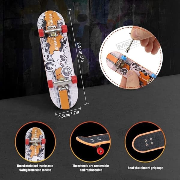 DIY Finger Skatepark 6-i-1 Set Professionell Tech Practice Deck Plattform Stunt Finger Skateboard Montera Ramp Park Kit Leksaker 1812D