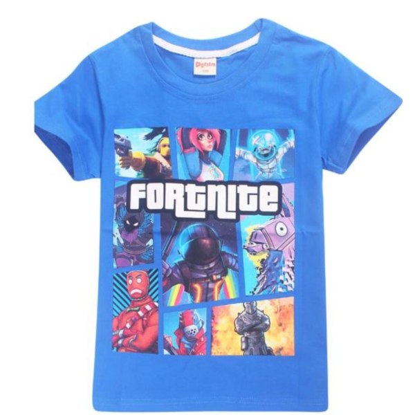 Fortnite T-Shirt för Barn 140-160 Blue 160 (Modell 8391)
