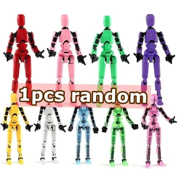 DIY Luminous T13 Multi-Jointed Movable Shapeshift Robot 3D-tryckt skyltdocka Lycklig robot och hund Actionfigurer Leksaker barn Presenter 1pc dog random