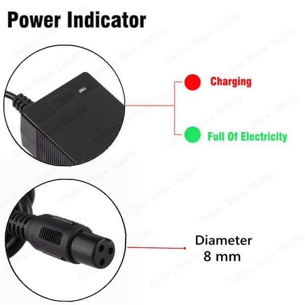 42V 2A Universal Batterioplader 100-240VAC til Selvbalancerende Scooter Hoverboard US plug