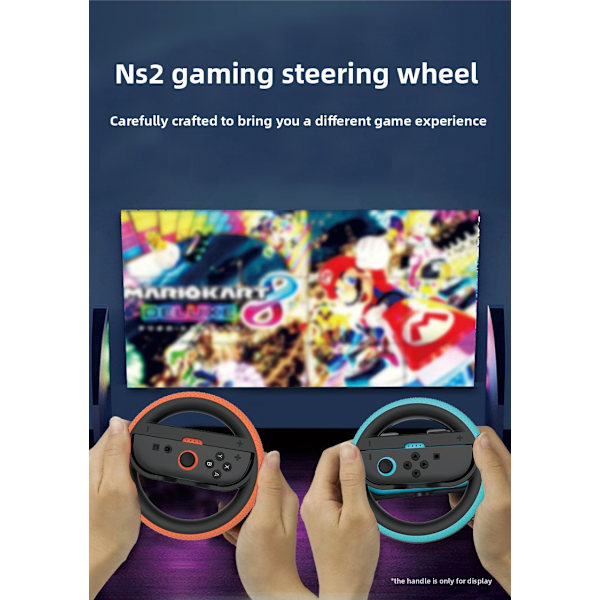 2 stk. rat til Switch 2 Joy-Con Controller Switch2 Joy-Con 2 Racing Wheel Hand Grip til Mario Kart World 8 Deluxe 2pcs