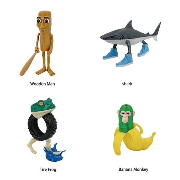 Italiensk Brainrot Figures Set – Tralalero, Bombardino, Crocodilo, Bananini – Samlardockapresent 18pcs