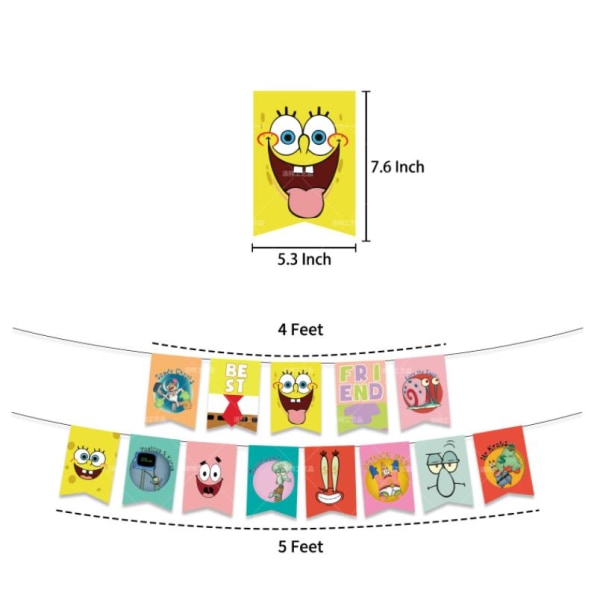 SpongeBob børnefest ballonbue - Tillykke med fødselsdagen