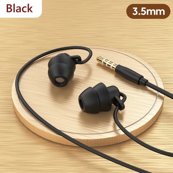 OLAF Silikone In-ear 3,5 mm Jack Kablede Øretelefoner Håndfri Søvnhovedtelefoner Med Kabel Ørepropper Inline Control Headset Med Mikrofon Beige 3.5mm-s2