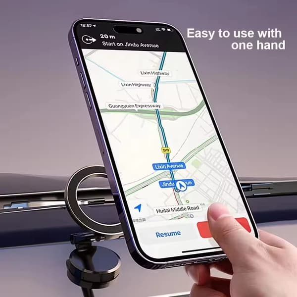 1080 Magsafe bilhållare för iPhone 17 16 Pro Max Plus mobilmontering för fordon Black