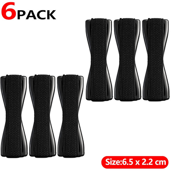 Bærbar elastisk telefonrem med sort base, universalholder til smartphone og tablet 6Pcs