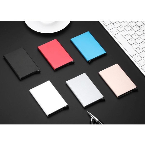Korthållare med RFID Säker Skydd Aluminiumfacke Smart Plånböcker Blue