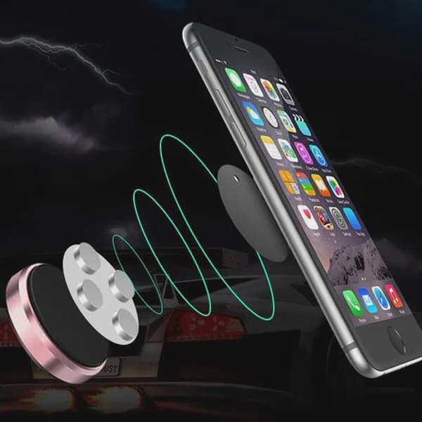 Magnetisk Biltelefonholder Dashboardmonteringsstativ til iPhone 13 12 Samsung Redmi Xiaomi Silver