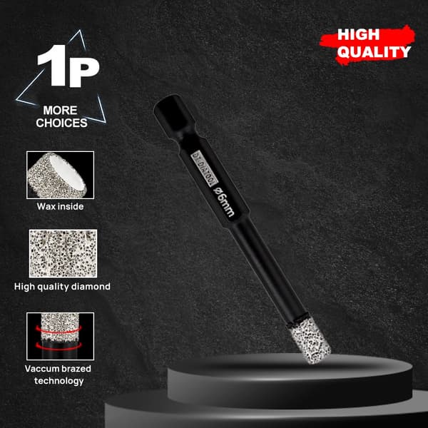 Diamantborr Torra borrar Kakelskärare Hålsågskärare för kakel Granit Marmor Keramik Hål 5 pcs Kit 3