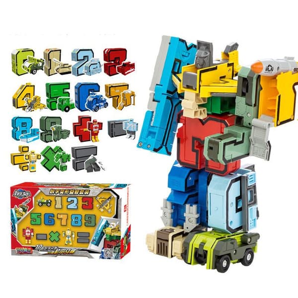 Transformering Robot Car Dinosaur Model - Deformation Action Figur med Alfabet Bogstaver Legetøj 10PCS with BOX