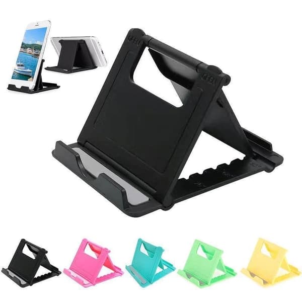 Mini justerbart bärbart universellt hopfällbart plaststativ för telefon och surfplatta för iPad iPhone Samsung Xiaomi Yellow