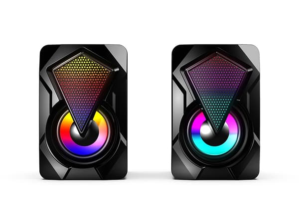Ny X2 computerhøjttaler, oplyst stationær bærbar computer, multimedie mini kablet RGB-højttaler X2