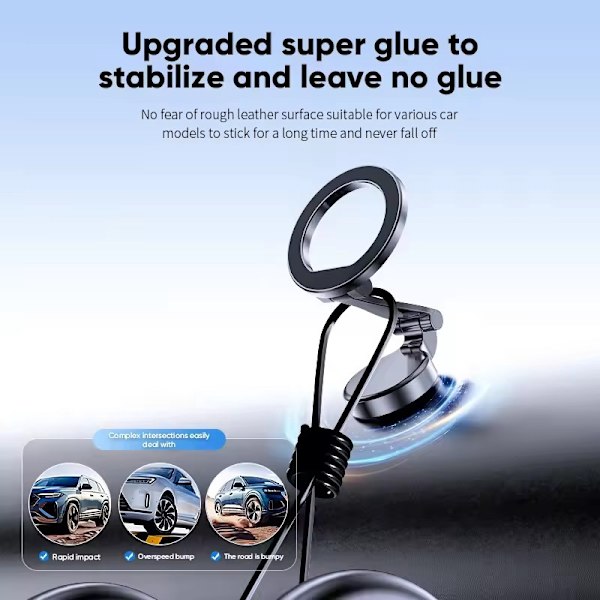 1080 Magsafe Bilholder til iPhone 16 15 Pro Max Plus Køretøjer Mobilsupport 1 iron ring