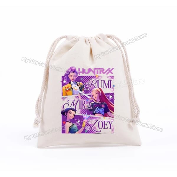 KPop Demon Hunter Drawstring Bag - Barnfest godispåse för roliga evenemang LMNT149