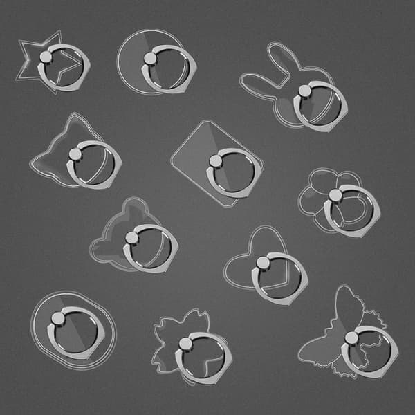 Universal Magnetisk Fingerring Telefonholder Stativ til iPhone 13 Max 8 Transparent Cat